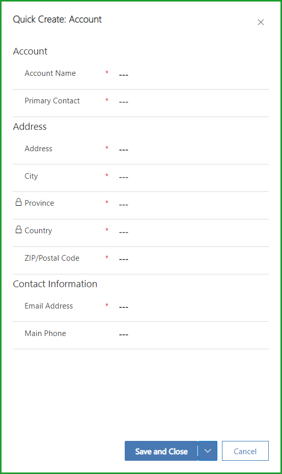 Create Account Form