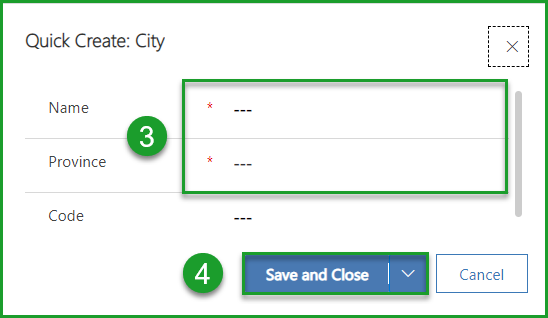 Create City Form