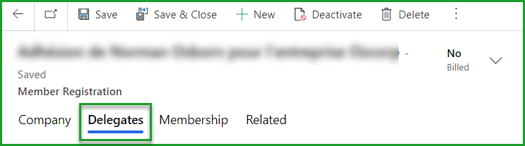 Delegate tab