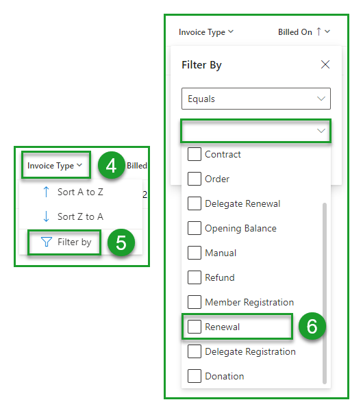 Filter Invoices