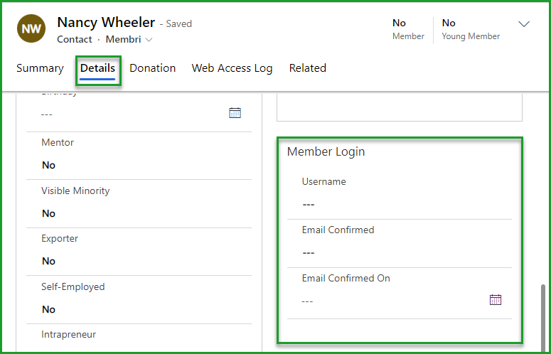 Member login