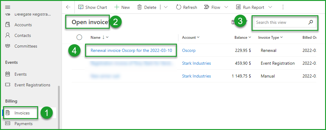 Open Invoice