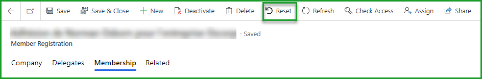 Reset Registration