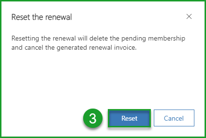 Reset renewal