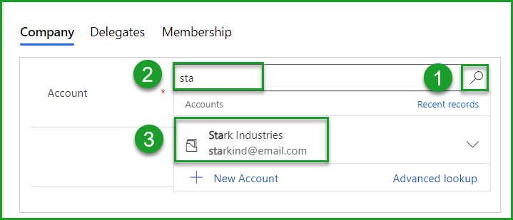 Select account