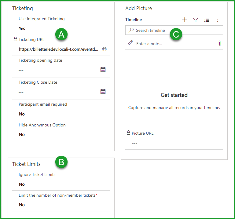 Ticketing Tab