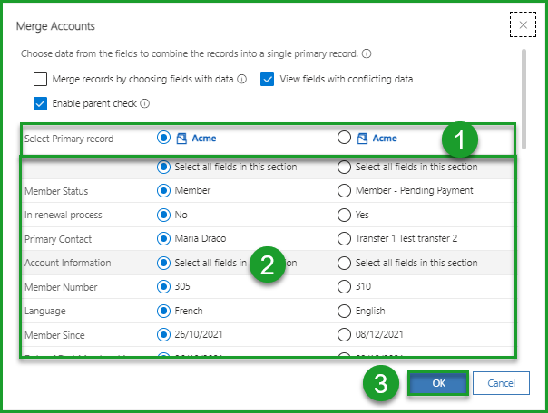 Merge accounts