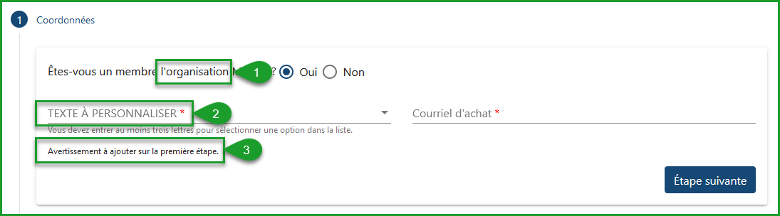 Première étape