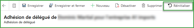 Réinitialiser l&#39;adhésion de délégué