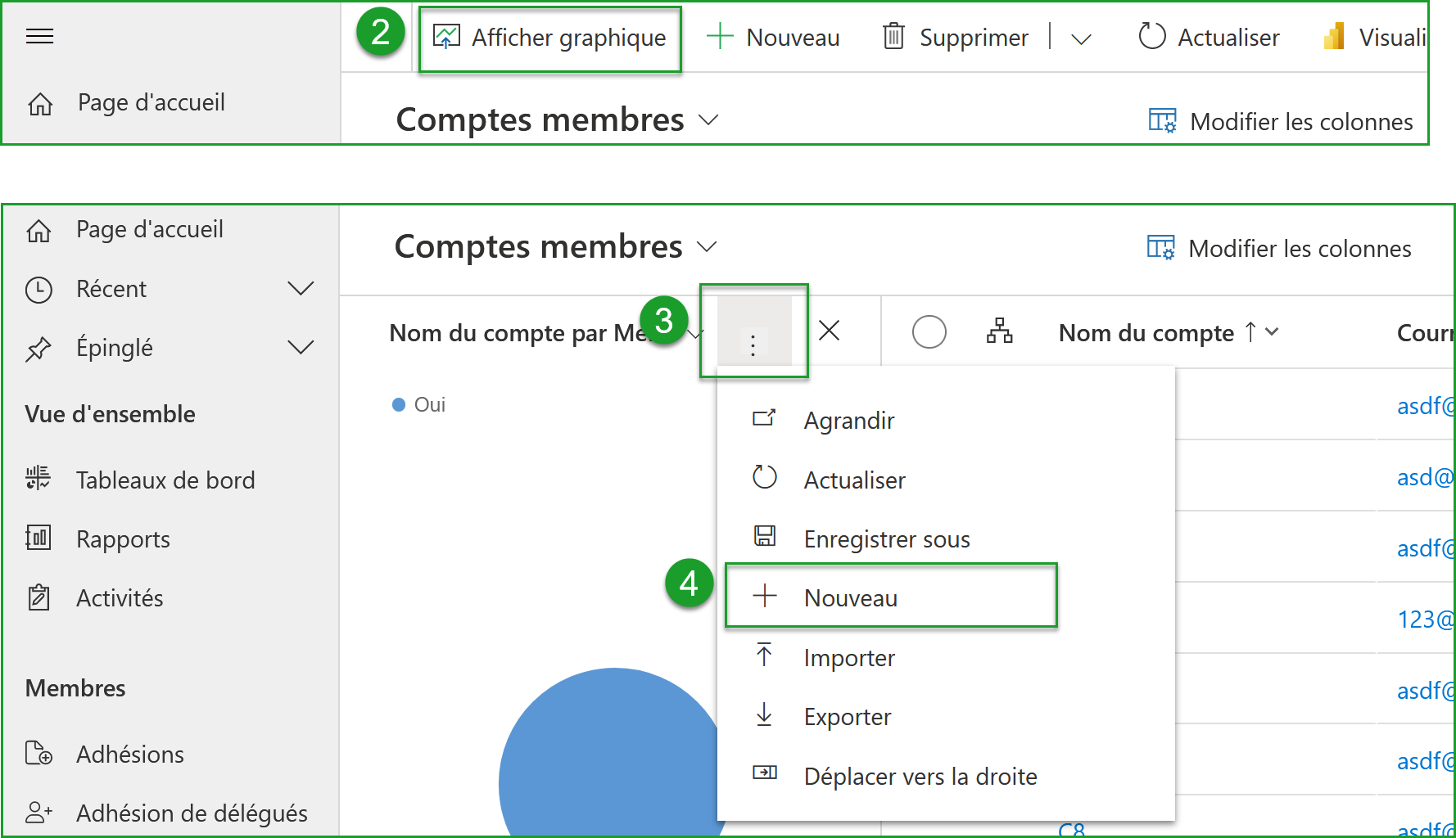 Accéder à l&#39;ancien environnement pour la création du graphique