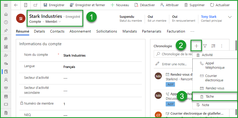 Créer Tâche