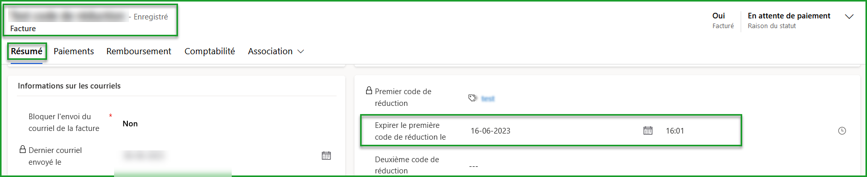 Modifier la date d&#39;expiration sur la facture