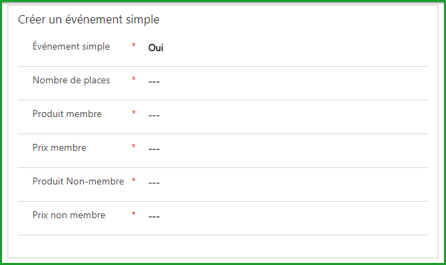Événement simple