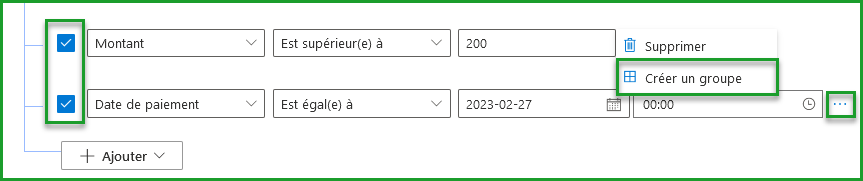 Faire un groupement