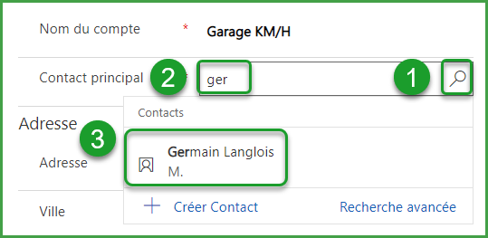 contact existant