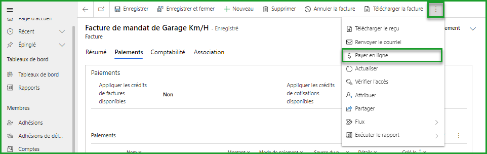 Payer en ligne