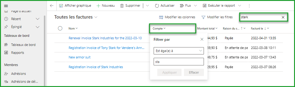 Trouver une facture