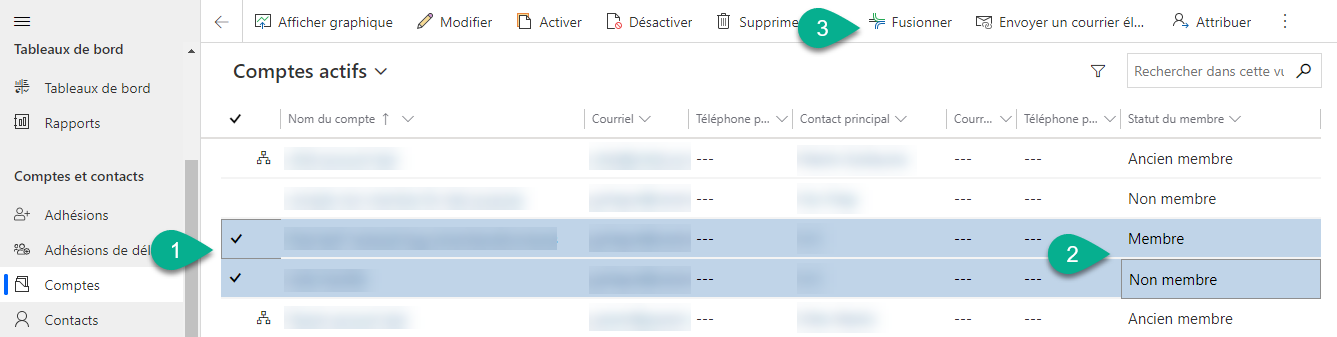 Fusionner comptes
